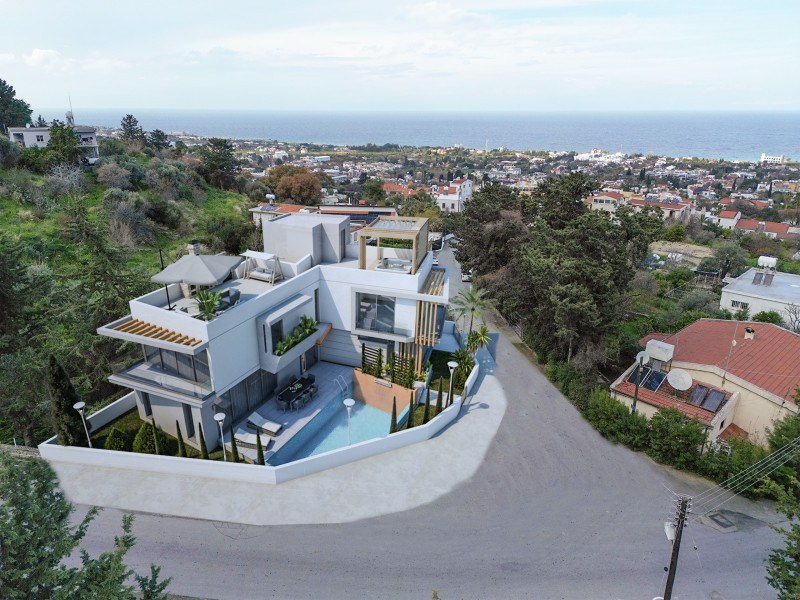 Lapta'da Özel Havuzlu Modern 3+1 Villa